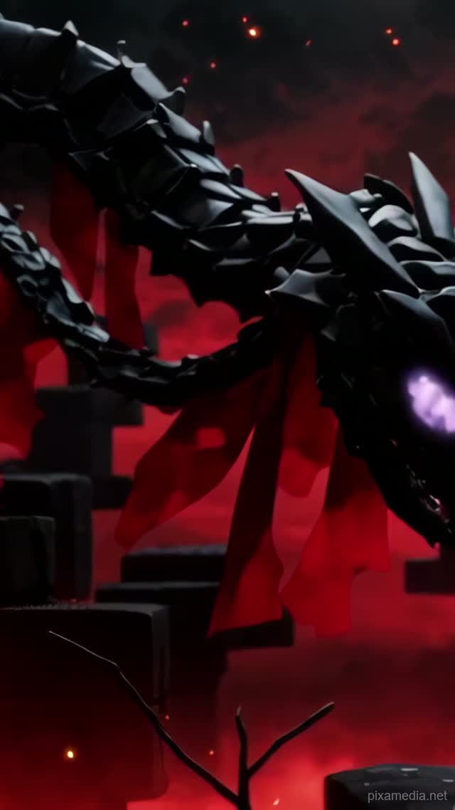 Obsidian Serpent of the Ember Void - Dark Fantasy AI stock